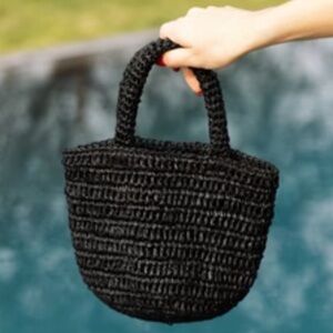 Jenni Kayne Mini Raffia Tote - Black - One Size